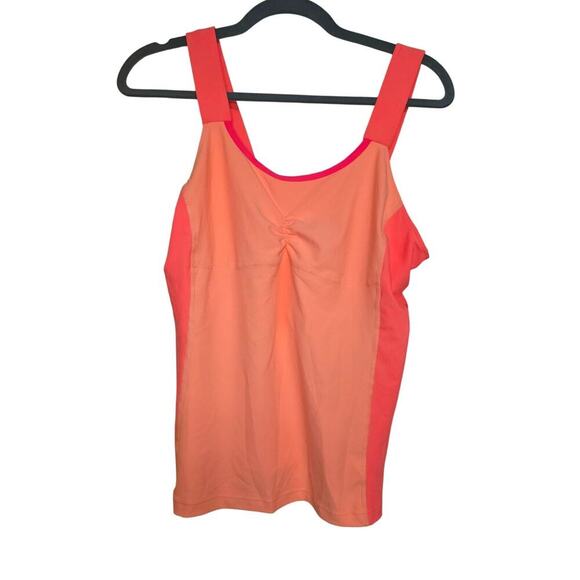 Xersion Womens Orange & Pink Medium Support Bra Tank Top L - Picture 1 of 11